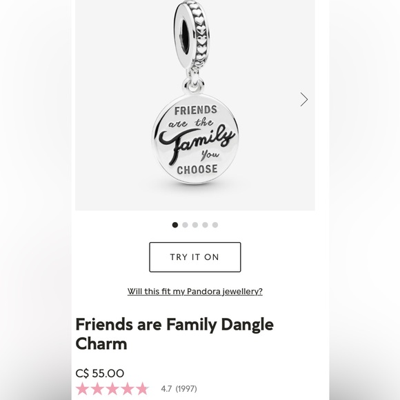 ❤️FRIENDS ARE FAMILY DANGLE CHARM❤️Brand New & Fit All Pandora Charm Bra… - Picture 4 of 8
